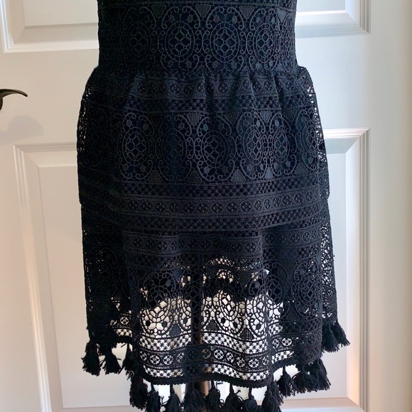 Black Anine Bing Tassel Lace Dress Size Medium - Picture 8 of 8